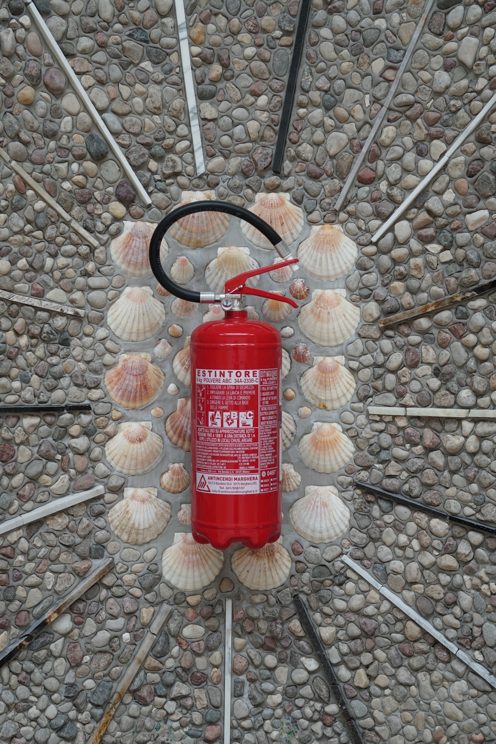 Fire extinguisher as part of the “Lares and Penates” exhibition