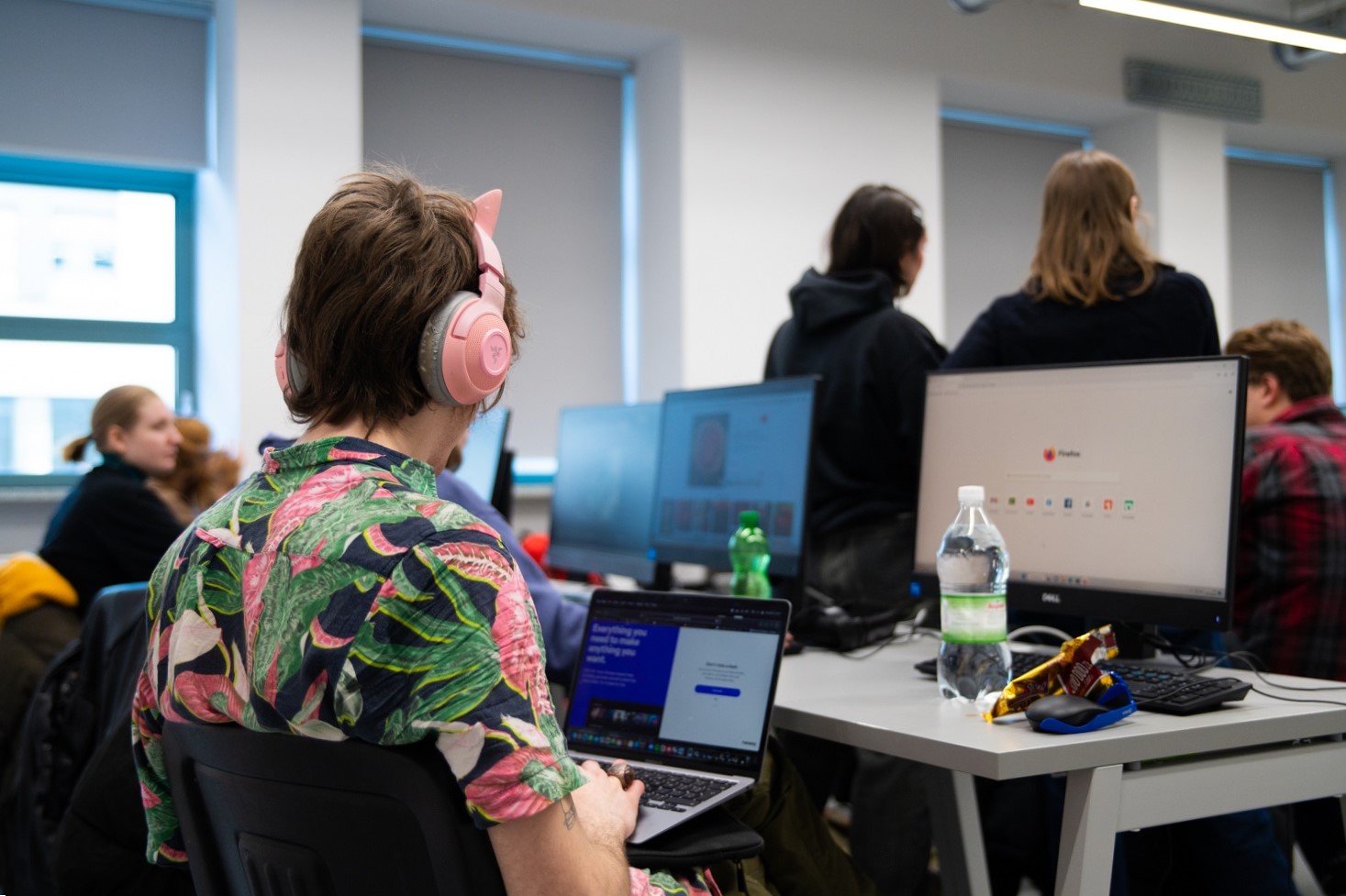 Students in the computer lab