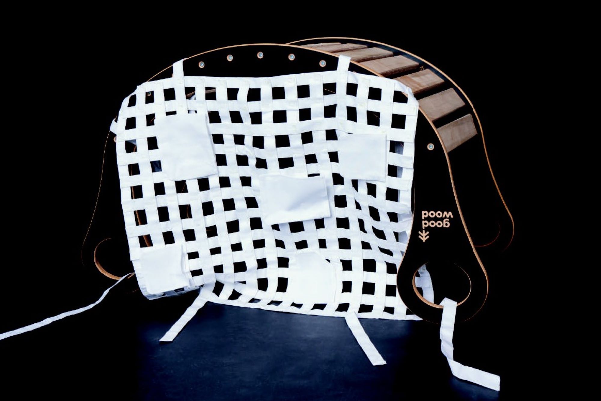 Rocker with a net that transforms it into a soccer goal