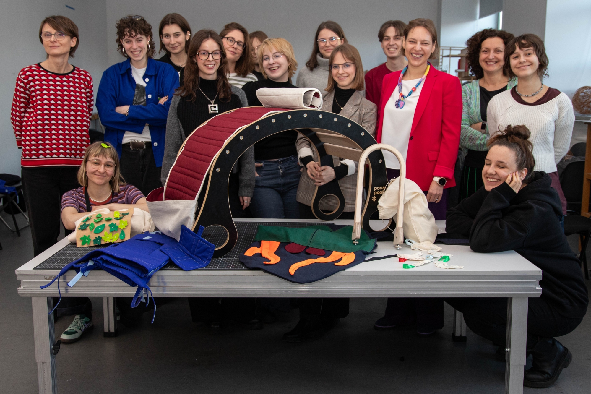 Group of students with a rocker design