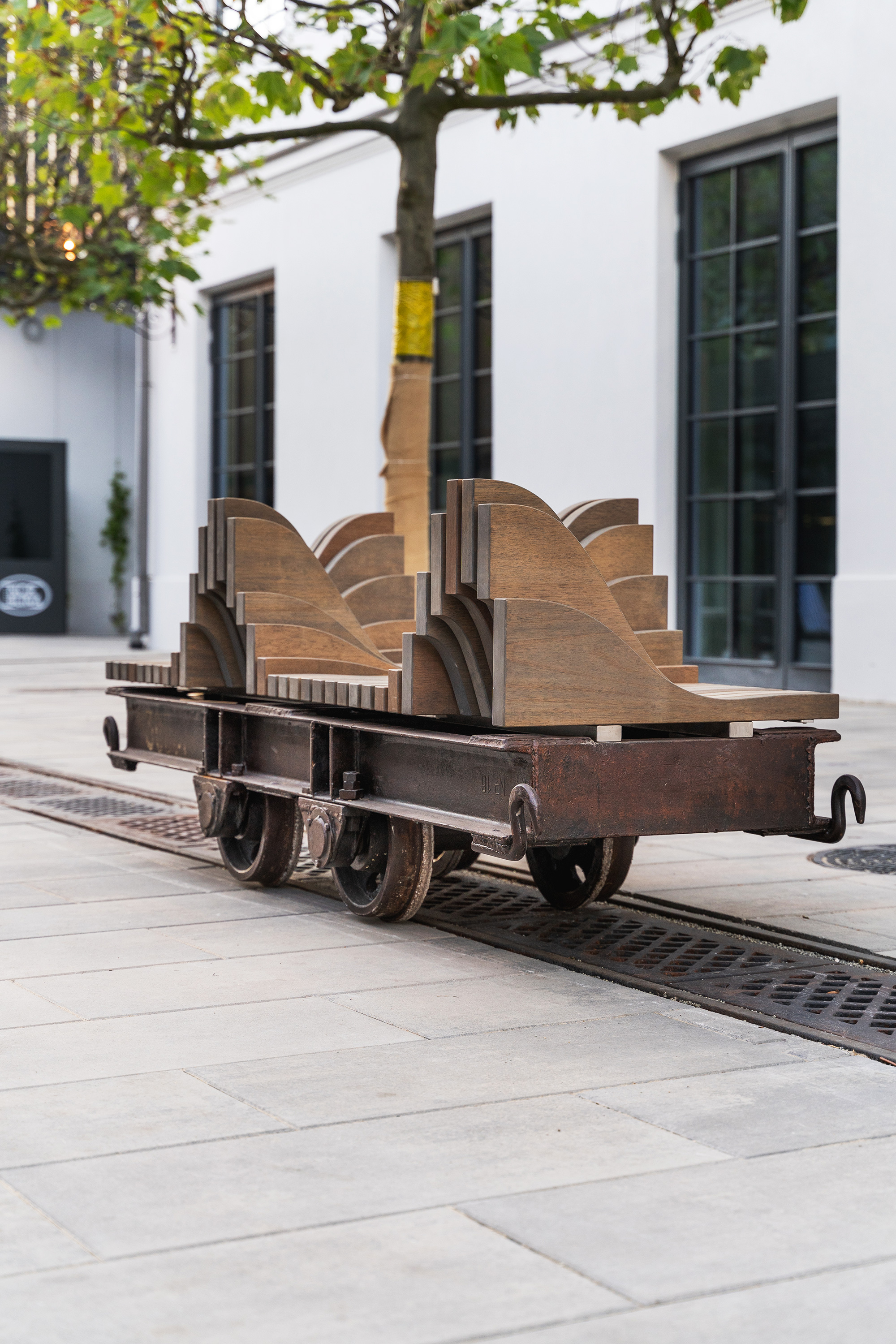 Project: Wooden Bench | Designers: Klara Malinowska, Aleksandra Szawdzin, Maciej Karpe | Photo by Fabryka Norblina